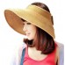 s Hats Visor Cap222559599053 Wide Packable Gardening Straw Up Roll Shade  eb-97915434